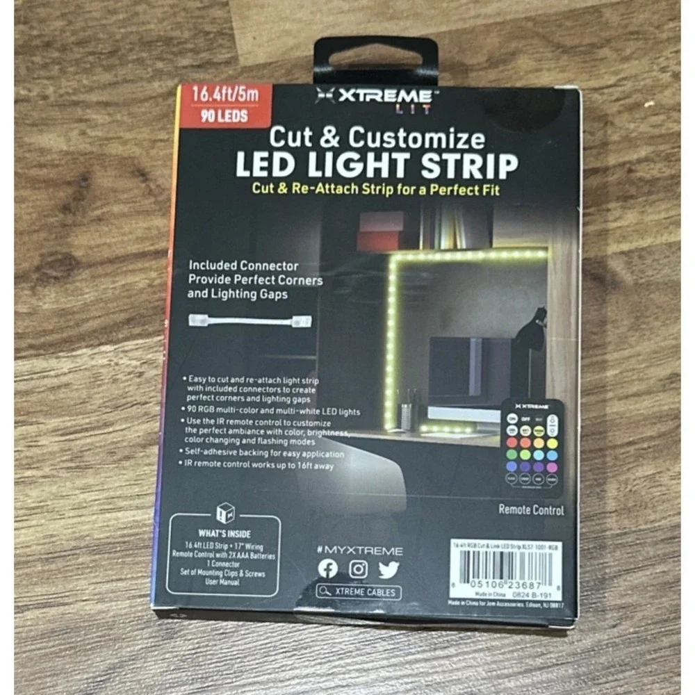 XTREME LIT - cut & customize LED LIGHT‎ STRIP 16.4ft/5m -90 LEDS
